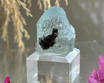 Blue Topaz with Muscovite Mineral Specimen, Padre Paraíso Brazil
