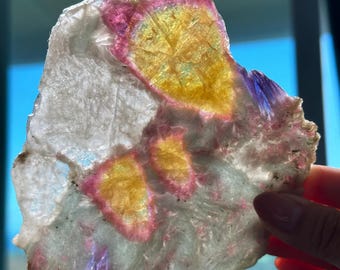 Bicolor Tourmaline Lepidolite Slice | Russian Mineral Specimen