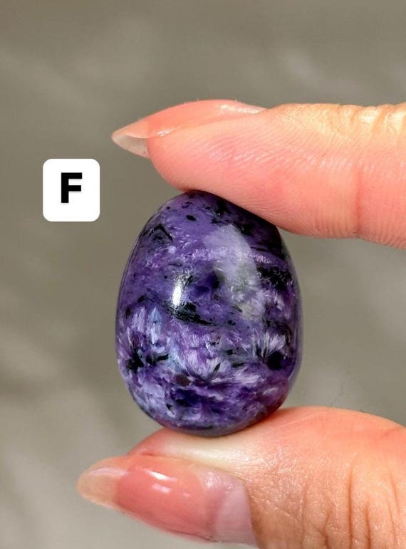 Purple Charoite Egg: Pocket Stone for Meditation, Russia - Etsy