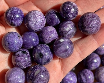 Purple Charoite Mini Sphere, Russian Gemstone, Pocket Stone