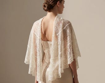 Sciarpa da sposa soffice in mohair lavorata a mano, coprispalle in lana di capra fatto a mano, pashmina in pizzo, fazzoletto, stola, stola da sera, scialle caldo, accessori da sposa