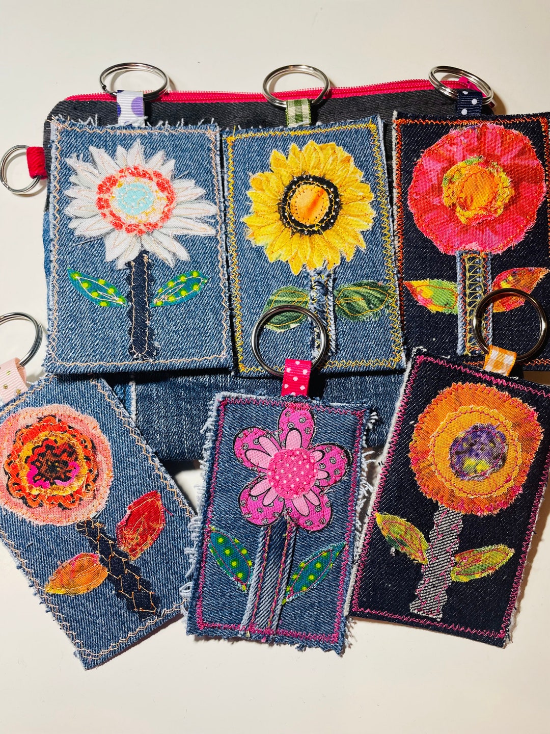 [RIIZEウォンビン着用]RCCS/DENIM RAW CUTTING KEY CHAIN Upcycled Denim Raw Edge Applique Key Chain - Etsy