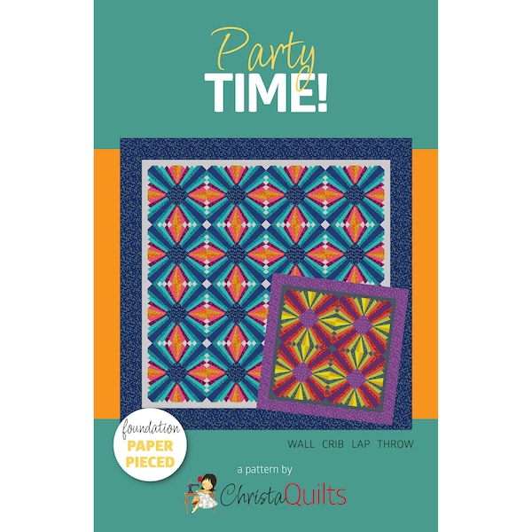 Party Time Digital Quilt Pattern by Christa Watson of ChristaQuilts (Foundation Paper Pieced)