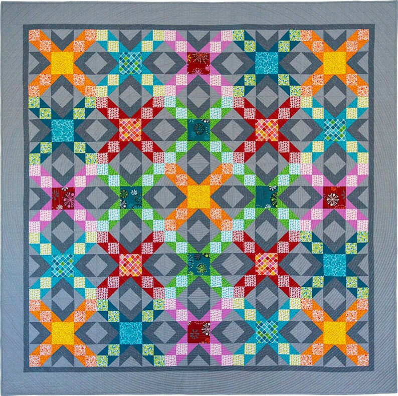 Sparkling Stars Digital Quilt Pattern by Christa Watson of Etsy