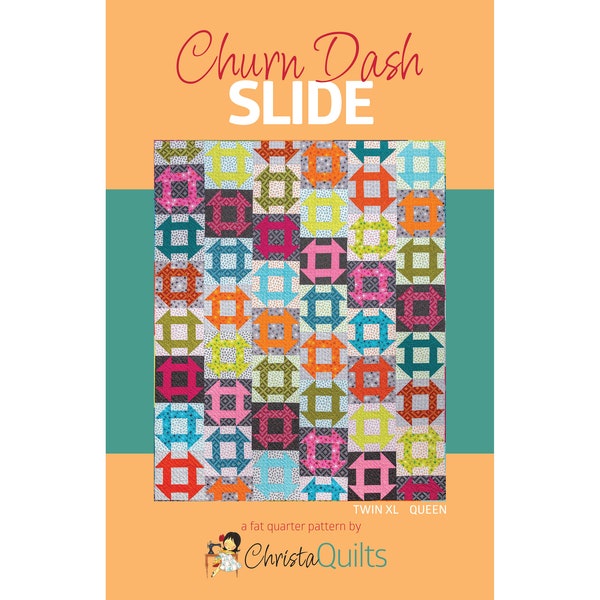Churn Dash Slide Digital Quilt Pattern by Christa Watson of ChristaQuilts