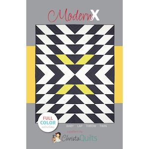 Modern X Digital Quilt Pattern by Christa Watson of ChristaQuilts