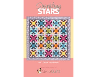 Sparkling Stars Digital Quilt Pattern by Christa Watson of ChristaQuilts