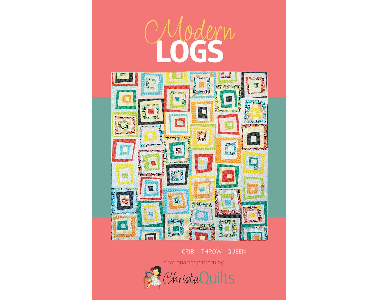 Modern Logs Digital Quilt Pattern by Christa Watson of ChristaQuilts