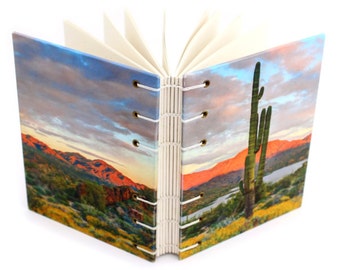 Desert Cactus Journal - handmade by Ruth Bleakley - 160 Page Unlined Journal