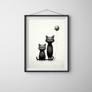 Playful Cat Illustration | Cat Wall Art Decor | Cat Lover Print | Whimsical Cat Poster | Printable Cat Art | Cat Digital Download | Cute Cat