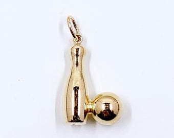 Vintage 14K Bowling Pin and Ball Charm