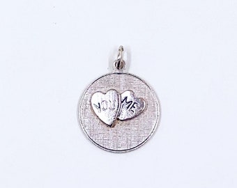 Vintage Wells Sterling You & Me Heart Charm