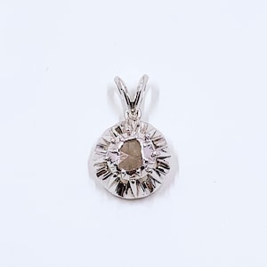 Antique Georgian Rose Cut Diamond Pendant: Silver Solitaire Conversion