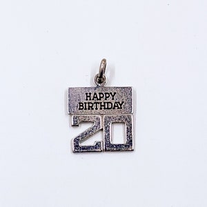 Vintage 20th Birthday Charm: Wells Sterling Silver