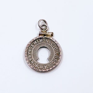 Vintage North Tonawanda NY Bus Token Charm: Sterling Silver