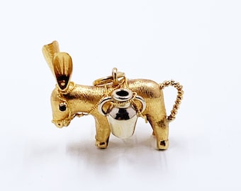 Vintage 19.2k Portuguese Gold Donkey Charm Pendant | 800 Portuguese Gold Burro Charm