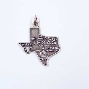 Vintage Sterling Silver Texas State Charm: Souvenir