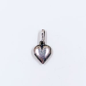 Vintage 925 Sterling Silver Puffy Heart Charm: Italian Pendant