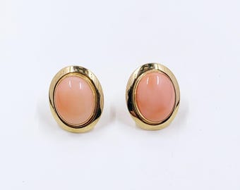 Estate 14k Gold Coral Stud Earrings