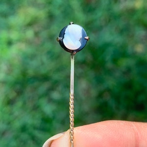 Antique Hardstone Cameo Stick Pin | Gold Filled Stick Pin | Female Profile