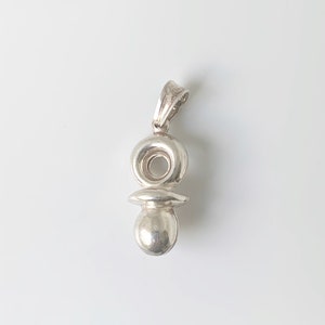 Vintage Puffy Baby Pacifier Charm | Silver Pacifier Charm | Silver Baby Binkie Charm