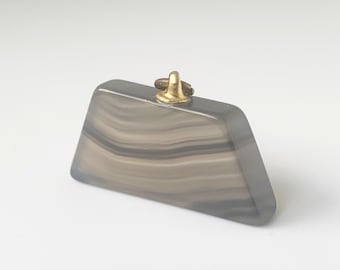 Victorian Banded Agate Pendant | Grey Agate Specimen Pendant