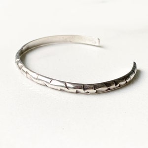 Vintage Silver Hand Stamped Cuff Bracelet