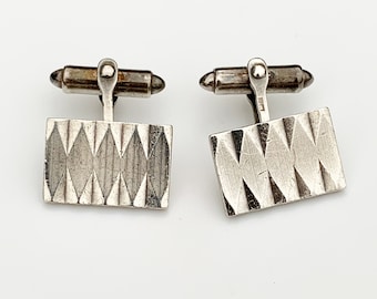 Vintage Geometric Silver Cufflinks | HG & S | Birmingham Cufflinks