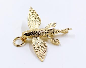 Estate 18K Flying Fish Charm