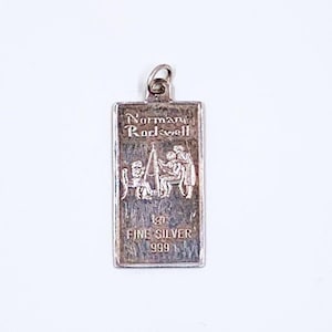 Vintage Norman Rockwell .999 Fine Silver Ingot Charm - 1 gram
