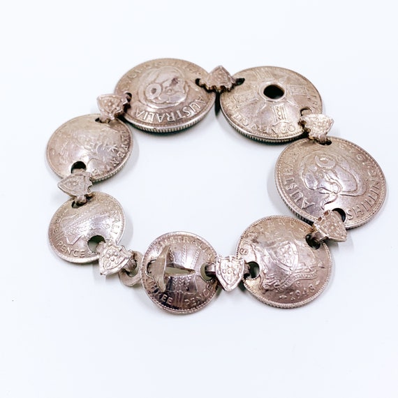 Vintage Australian Coin Sweetheart Bracelet | WWI… - image 7