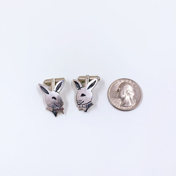 Hopi Rabbit Designs Vintage Hopi SilverCraft Overlay Rabbit Cufflinks - Gem
