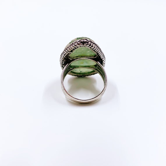 Modernist Silver Tear Drop Roman Glass Ring | Isr… - image 8