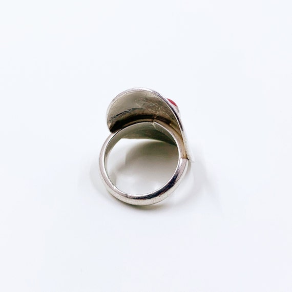 Vintage Silver Pink Stone Ring | Size 8 - image 6