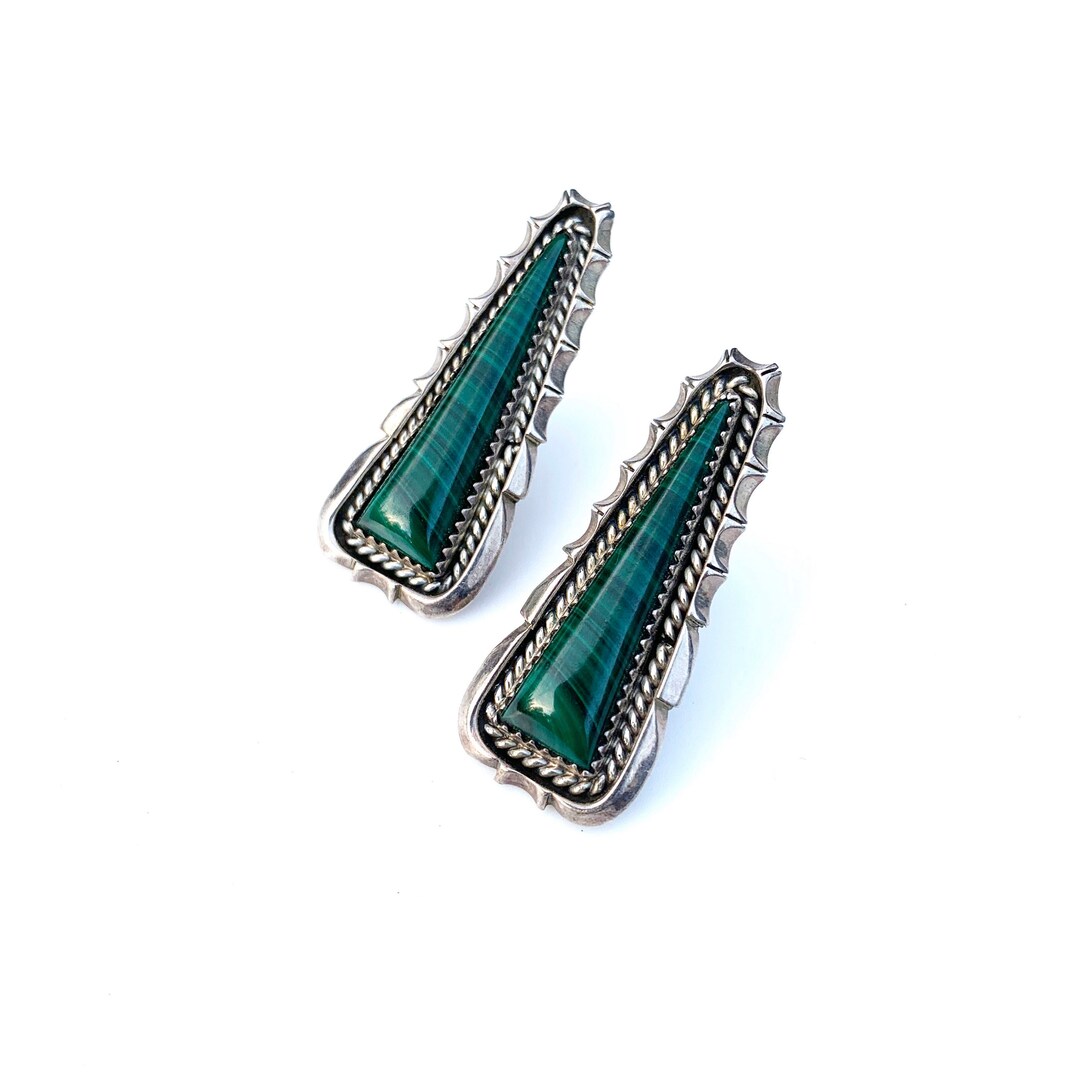Genuine Native American Malachite Earrings