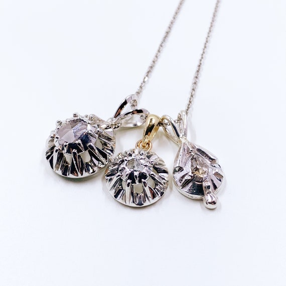 Antique Georgian Rose Cut Diamond Pendant: Silver… - image 10