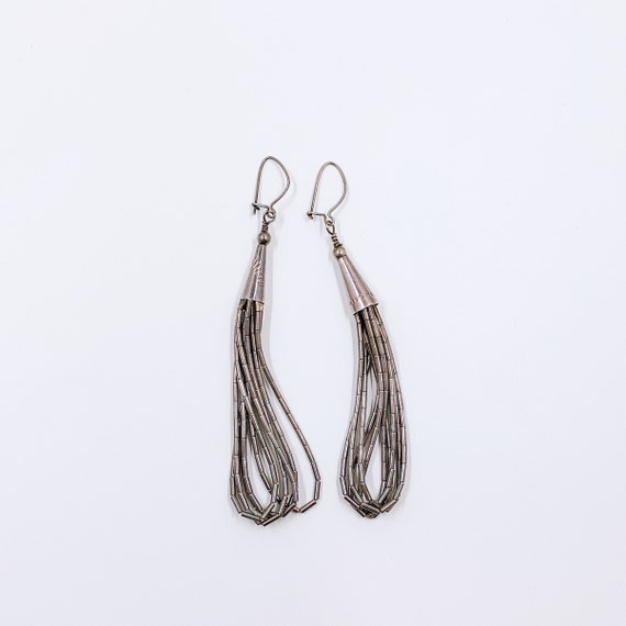 Liquid Silver Earrings 10-strand Sterling Silver- Handmade Liquid Silver Earrings 10-strand Sterling Silver- Handmade