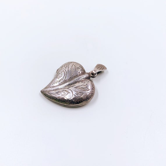 Vintage Silver Engraved Leaf Locket | Silver Leaf… - image 7