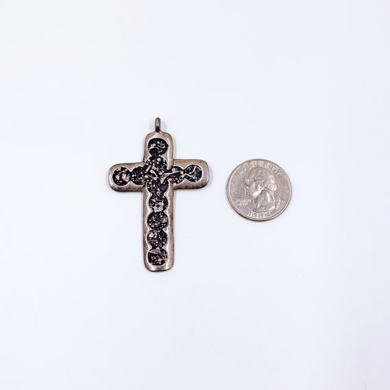 Vintage Silver Brutalist Cross Pendant | Silver L… - image 3