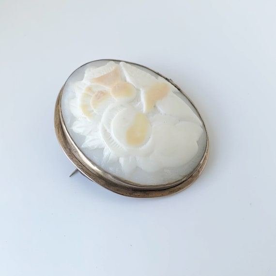 Antique Gold Cameo Brooch | Dove and Thistle | Sh… - image 3