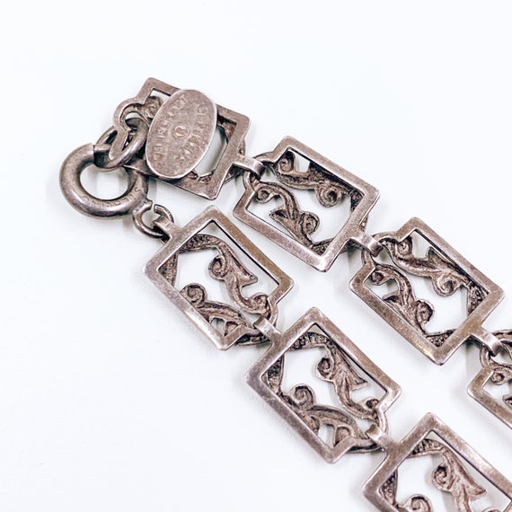 Vintage Danecraft Sterling Panel Link Necklace | … - image 7