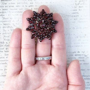 Victorian Rose Cut Garnet Cluster Brooch Rose Cut Flower Garnet Brooch image 3