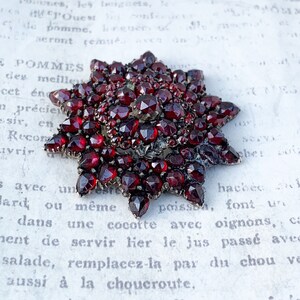 Victorian Rose Cut Garnet Cluster Brooch Rose Cut Flower Garnet Brooch image 5