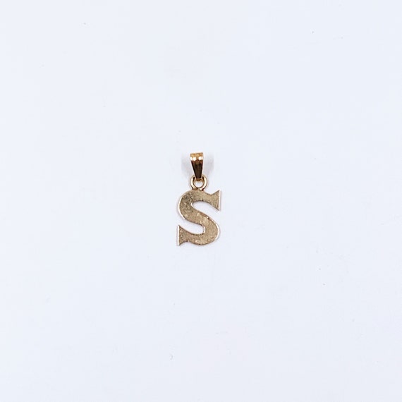 Vintage 14K Letter S Charm, 14K Yellow Gold Initia