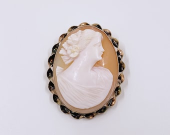 Vintage Gold Filled Cameo Brooch