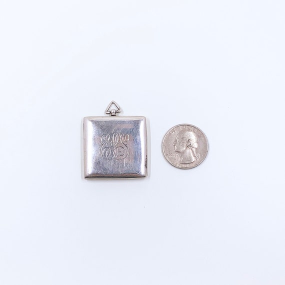 Antique Silver Monogrammed EPS Locket, Engraved S… - image 3