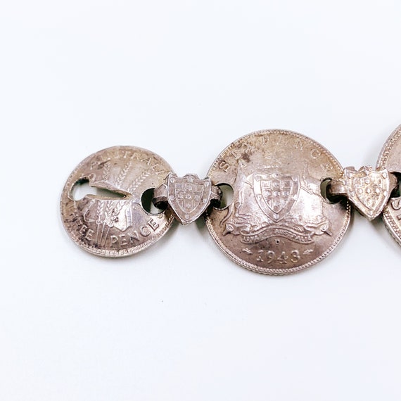 Vintage Australian Coin Sweetheart Bracelet | WWI… - image 8