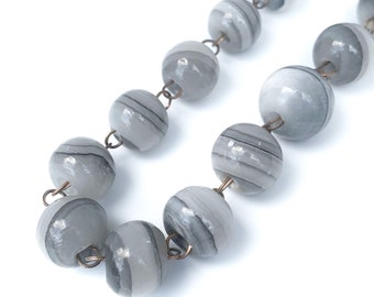 Vintage Grey Banded Agate Necklace