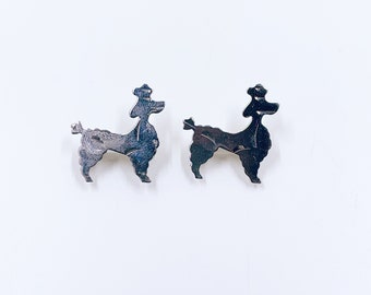 Vintage Sterling Silver Poodle Brooch Pins | Set of 2