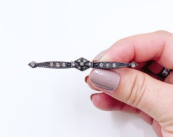 Vintage Art Deco Sterling Silver Bar Brooch